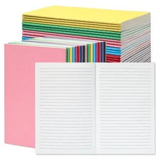 48 Pack A5 Lined Notebook Journals in Bulk, Colored Kraft Cover College Ruled...