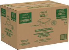 Dart Ch64def 64 Oz Pet Tamper Evident Hinged Deli Food Container Flat Lid 200cs