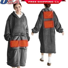 Heated Wearable Blanket Hoodie Electric Portable USB Sherpa Flannel Soft Warm
