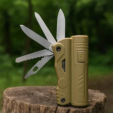 USB LED Multi Tool Flashlight 5-in-1 Knife Pliers Outdoor Gear