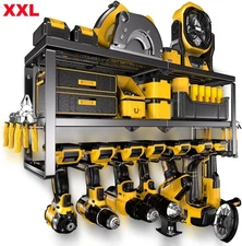 3 Layer Power Tool Organizer Wall Mounted Power Tool Rack Drill Storage Racks