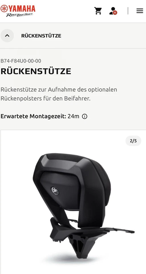 RÜCKENSTÜTZE Yamaha - Bild 2 von 4