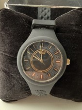 Versus Versace VSPOQ8021 Black Silicone Gold Quartz Men/women Watch 39mm Fire I