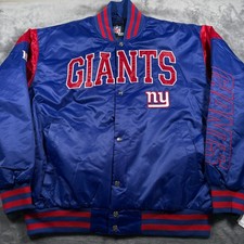 Vintage New York Giants Bomber Jacket Mens 2XL Blue Football NFL Outerwear NWT