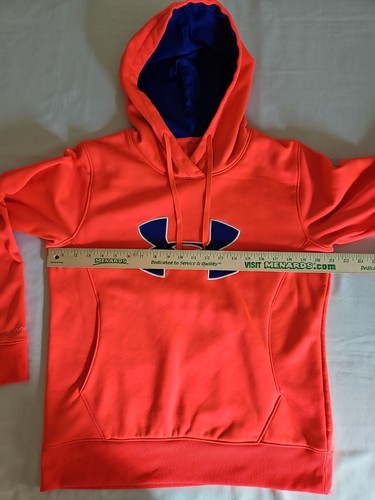 Under Armour Storm Neon Pink/Blue Hoodie Sweatshirt Semi-Fitted Women's Size Lrg - Picture 6 of 7