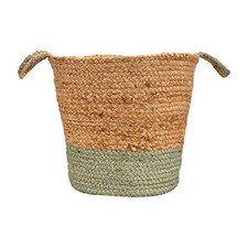 LR Home Woven Round Jute 15 Storage Basket wi...