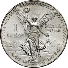 1985 1 oz Mexican Silver Libertad Coin