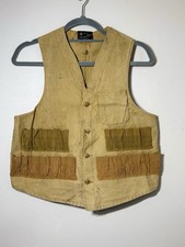 Vintage American Field Canvas Hunting Shooting Vest Game Bird Tan Made In USA