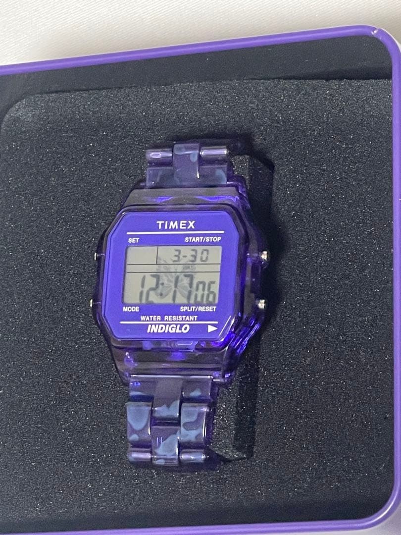 NEEDLES × TIMEX × BEAMS BOY Special Edition Purple Digital Watch image 3