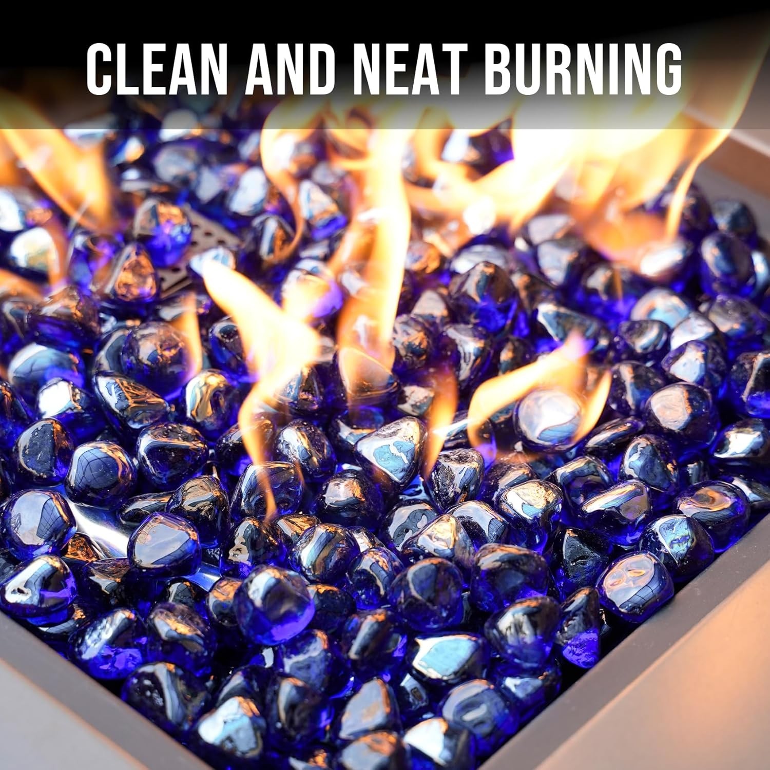 Skyflame 10-Pound Fire Glass Diamonds for Fire Pit Fireplace Landscaping, 1/2 In