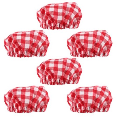6Pcs Elastic Plaid Food Bowl Covers for Jam Jars and Fermenting Containers