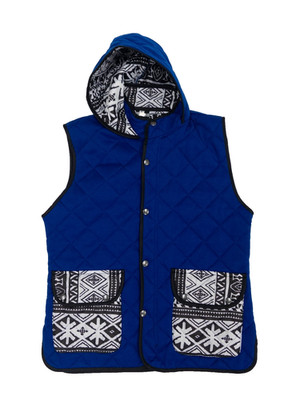 B.S. Suthi & Bros Quilted Hooded Vest Blue Unisex Waistcoat Made in UK