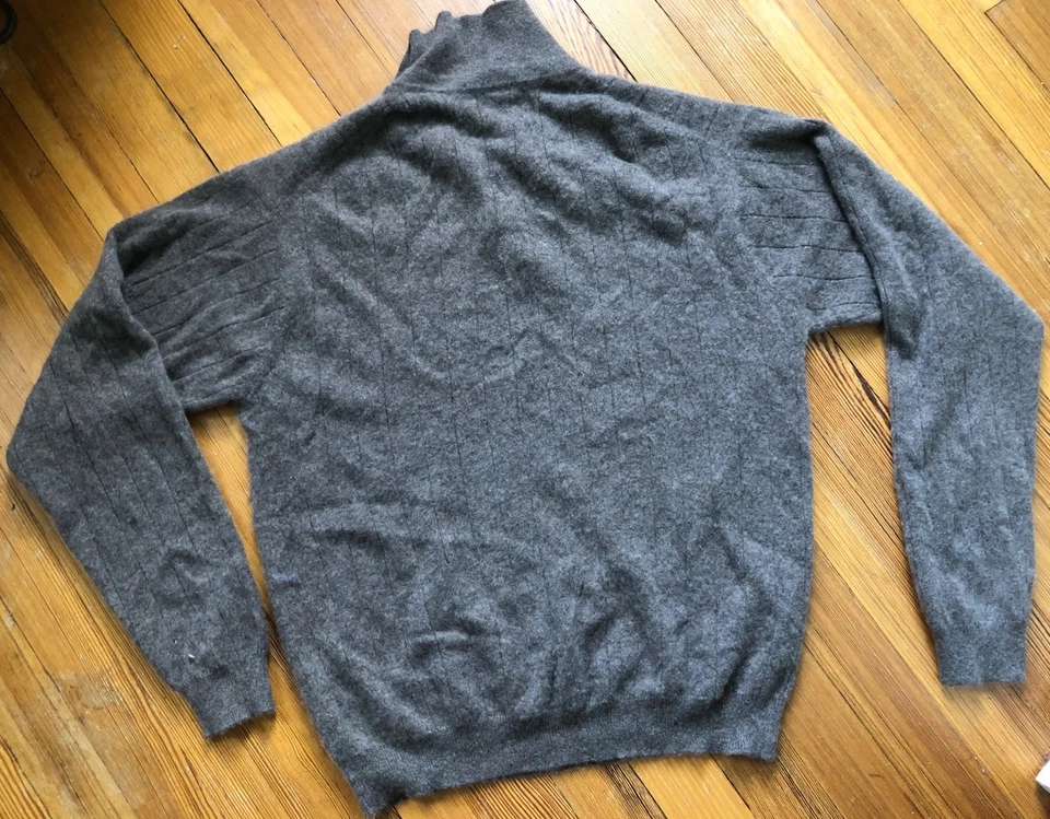 JOHN ASHFORD 100% CACHEMIR SUAVE TOPO HENLEY SUÉTER PARA HOMBRE L USADO EN EXCELENTE CONDICIÓN Foto 4 de 4