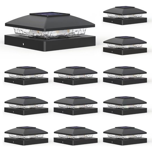 6 Pk 4x4 Outdoor Solar Post Cap Lights, PP, IP65, UL, 3000K for Wood/Vinyl Posts - Picture 5 of 10