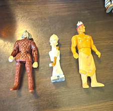 Vintage Style Action Figure Set Lot of 3 Human Figurines Plastic Multicolor