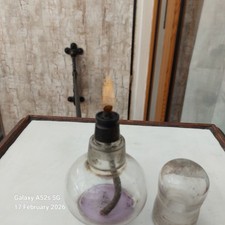 Glass spirit burner Vinatge