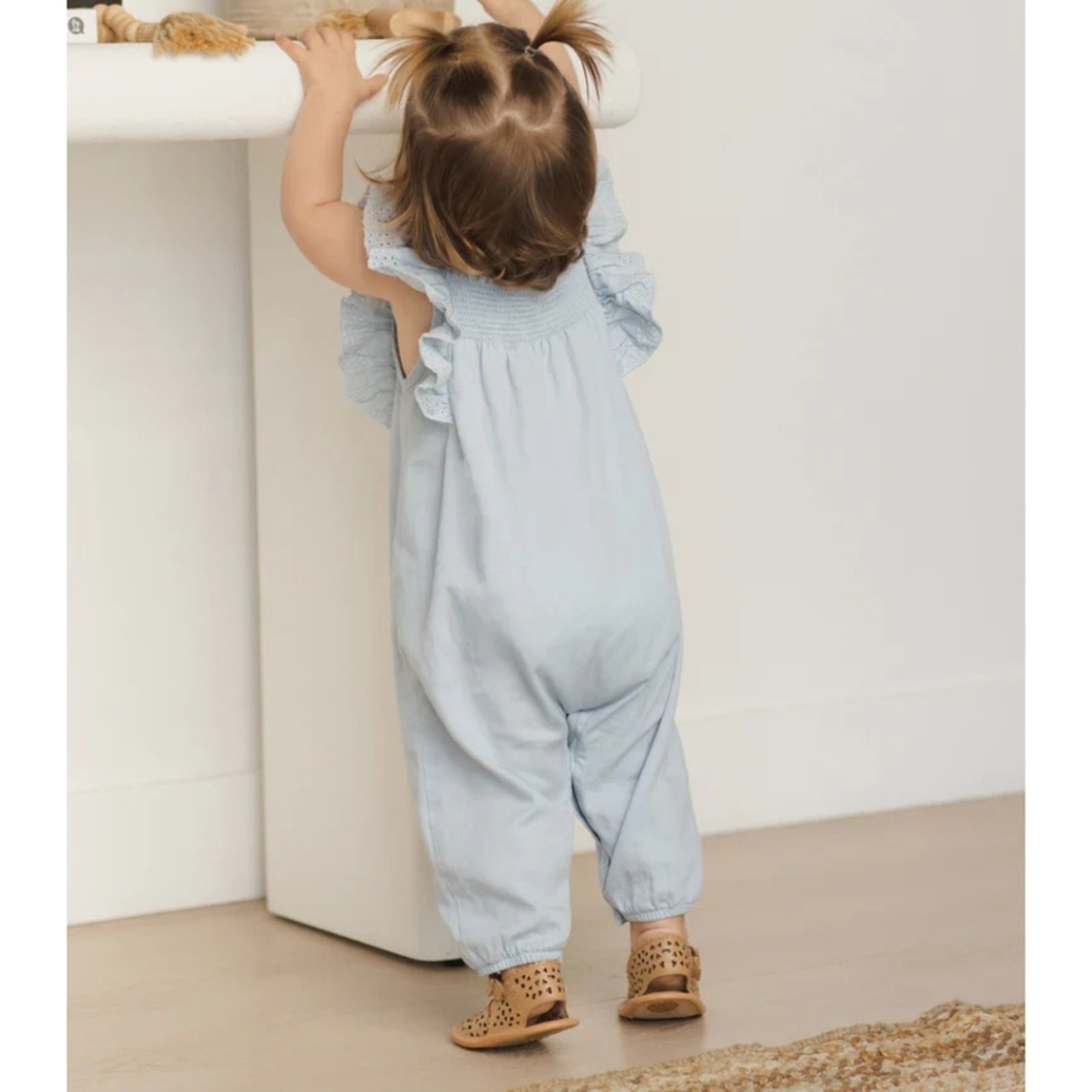 Quincy Mae Nova Romper in Chambray. Size 18-24 months. New.Sweet full length r