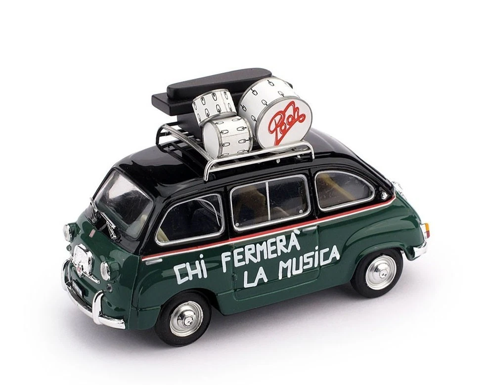 BRUMM S1601B Modelo De Coche Fiat 600D Multipla Pooh 1:43 Verde