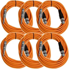 SATRXL-F25 6 Pack Orange 25' XLR Female to TRS Patch Cables