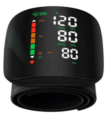 Wrist blood pressure monitor with LED display, capable of storing 99 sets of...