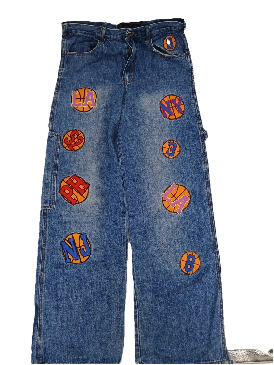 Vintage 2000s Y2K High Energy Patch Basketball Denim Jeans Baggy
