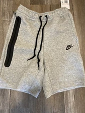 Nike Sportswear Grey Drawstring Tech Fleece Shorts FB8171-063 Men's Size XS