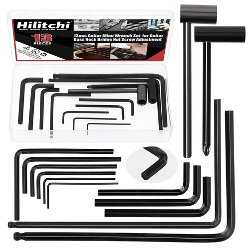 13Pcs Guitar Wrench Set - Truss Rod & Allen Wrenches for Neck Bridge Adjustment