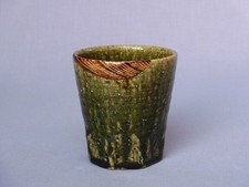 Setoyaki Jun Tanahashi Oribe Chamfer-Free Tea Cup Japan Ceramic