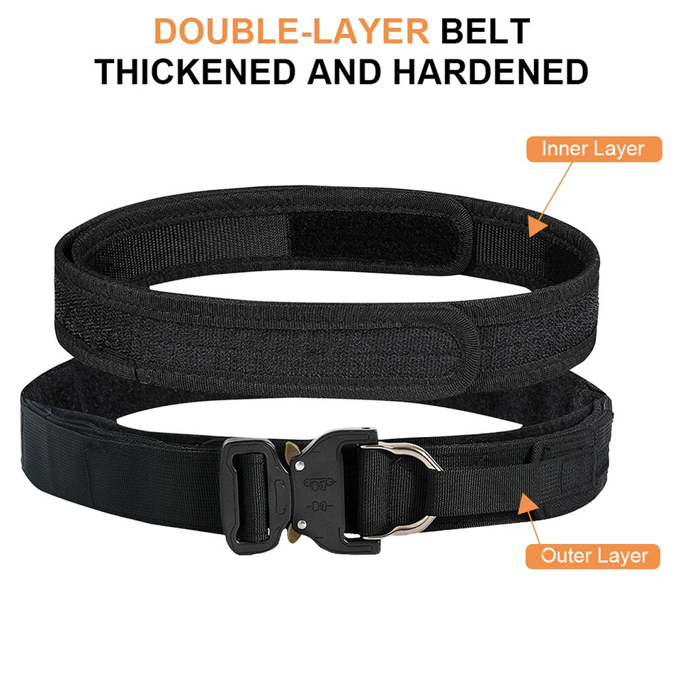 Tactical Belt 1.57 inch Heavy Duty Belt Rigger MOLLE Belt Quick Release 2 Layer - Image 2 of 4