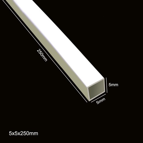 White ABS Plastic Tube Square 3/4/5/6mm Width 250mm Length For Model DIY Build - Picture 8 of 9