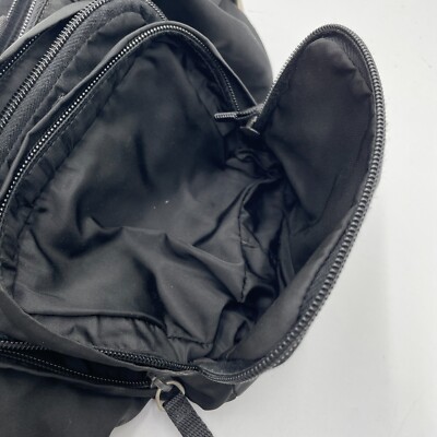PRADA Belt Bag Black VA0056 Body Bag Waist Pouch Nylon Black Auth