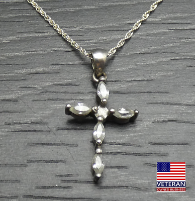 Swirl Design Cross Rope Chain 18 Sterling silver Cross Pendant and Rope Necklace 18inches main image 1