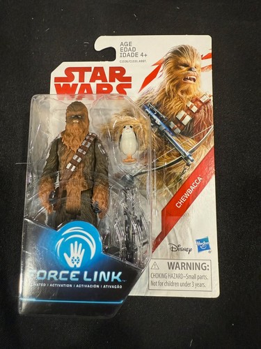 (Versiegelt) Star Wars 3.75 Actionfigur Force Link Chewbacca (Porg über Armbrust)