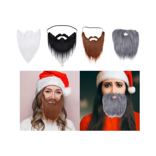 Santa Beard Christmas Novelty False Beards for Adults Boys Girls Fancy Dress - Picture 1 of 34