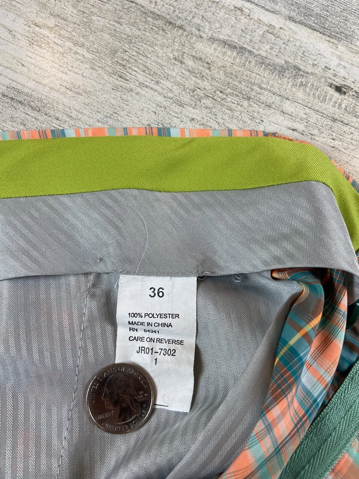 Pantalones cortos de golf Louis Raphael para hombre talla 36 a cuadros [A-1433] Foto 4 de 4