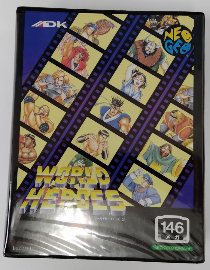 Neo Geo SNK World Heroes 2 Japan w/ Box and Manual 0153 SP