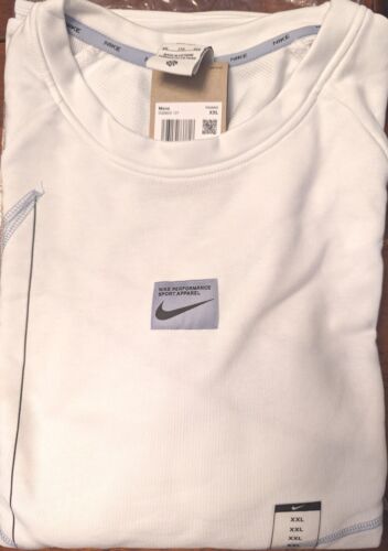 Top fitness in pile Nike Dri-FIT da uomo a maniche lunghe (DQ6622-121) bianco taglia 2XL nuovo con etichette! - Foto 6 di 13