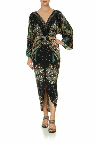 NEW W/TAGS CAMILLA MATERNAL INSTINCT SPLIT FRONT TWIST DRESS CRYSTALS rrp $600 - Picture 6 of 10