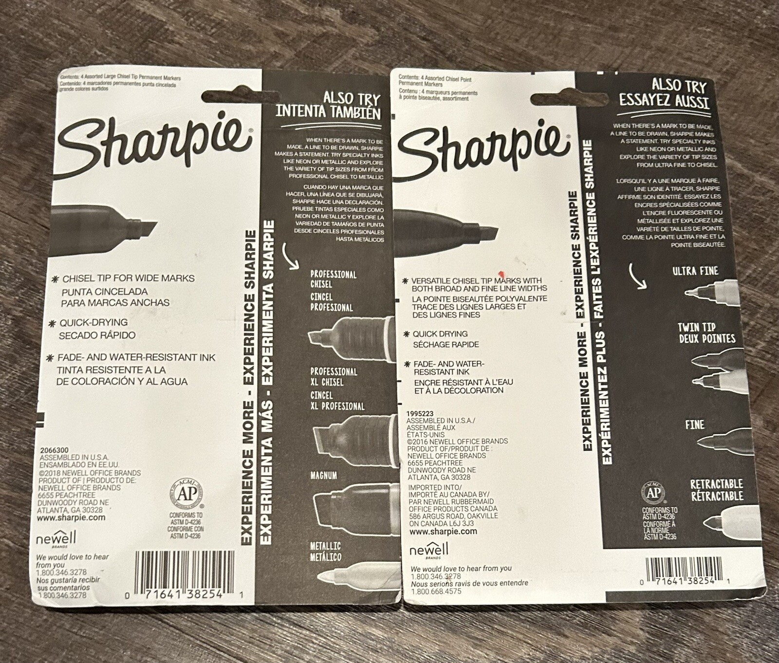 Sharpie Assorted Large Chisel Point Permanent Markers. 8 Pack (2, 4-packs)