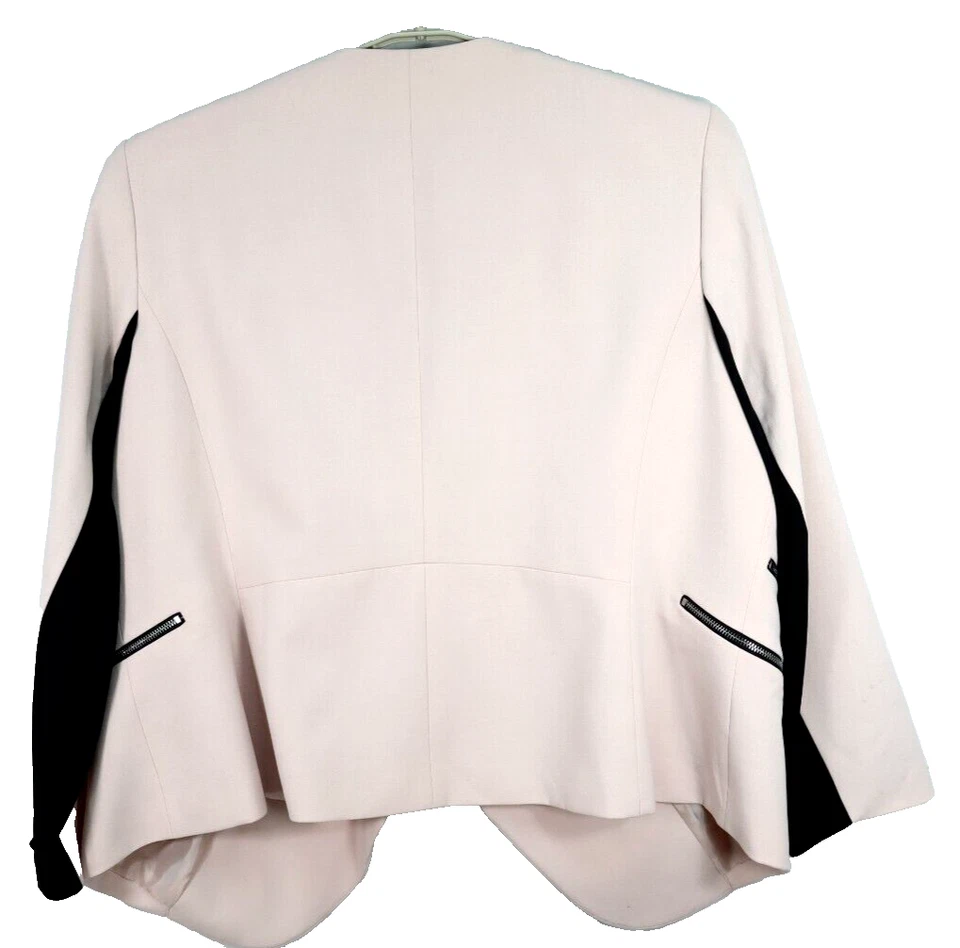 NINE WEST Womens Polyester Outerwear Jacket Open Front Peach Pink Black Size 24W - Image 2 of 4