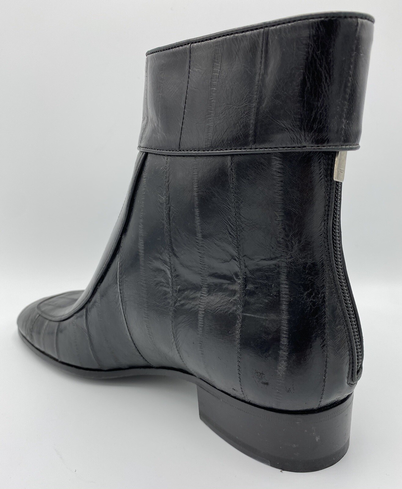 Stivali Saint Laurent in pelle nera invecchiata da $1.600 taglia US 10 Made in Italy