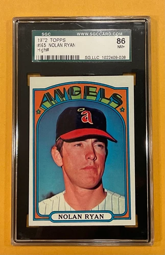 1972 Topps #595 - NOLAN RYAN - Angels HOF - SGC 86 - 7.5 - NM+  High Number