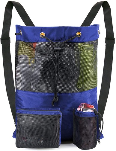 Mesh Backpack Swimming Kit Bag Pool Equipment Sports Gym Beach Drawstring Bag - Picture 16 of 22
