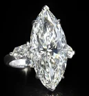 Features Colorless White Marquise & Baguette Cut 11.CT Lab-Created Diamonds Ring