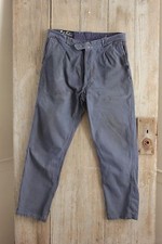 Vintage Pants French travaille bleus denim blue work wear trousers 33 inch waist