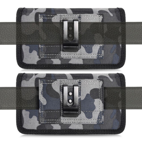 Gray Horizontal Camo Pattern Belt Clip Holster For iPhone 16 Pro Max / 16 Pro - Picture 6 of 7