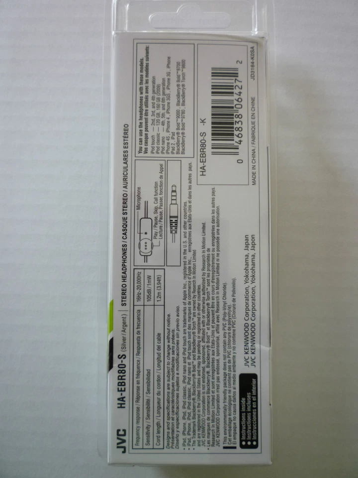 JVC Sport HAEBR80 Silver Ear-Hook Headsets - Image 2 of 2