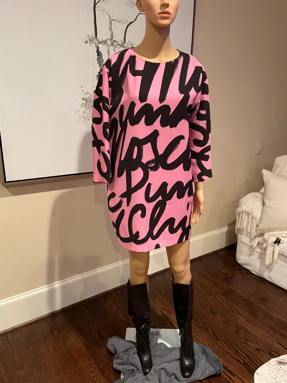 Bellissimo abito Moschino nero e rosa taglia 4