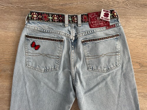 Vtg Lucky Brand Dungarees By Jean Embroidered Blue Denim Sz 6/28 - Picture 16 of 17