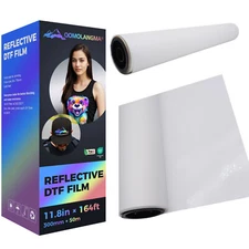 11.8" x 164ft Reflective DTF Film Roll Cold Peel For Heat Transfer Printing
